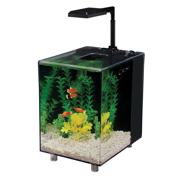 Water Fish Tank 3.5 Gallon Home Office Aquarium Kit LED Lighting Filter Table for sale online 