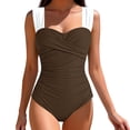 thumbnail image 4 of Oplxuo Womens One Piece Swimsuits Tummy Control Bathing Suits Modest Full Coverage Swimsuit Wide Straps Swimwear, 4 of 6