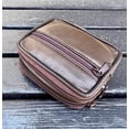 thumbnail image 3 of Brown Belt Pouch With 3 Zipper pockets Leather - Can hold cards, money & more, 3 of 4