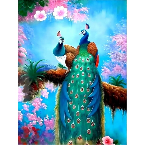 Peacock Diamond Art Kits for Adult & Beginner, Animal Diamond Painting Kits,Paint with Diamonds Round for Gift,DIY 5D Gem Painting Kit, Relaxation and
