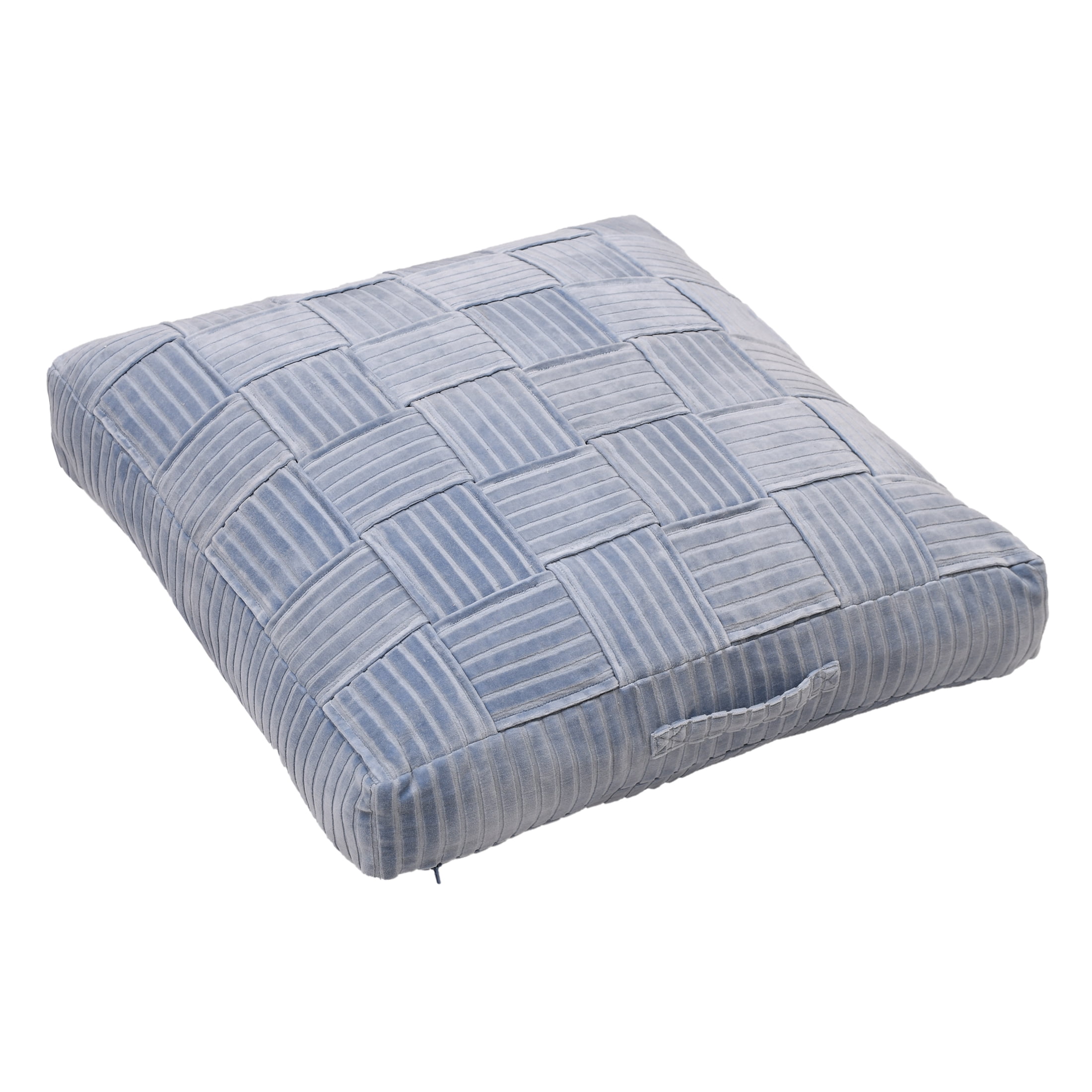 Better Homes & Gardens Velvet Woven Floor Cushion Cover, Blue Silver
