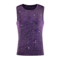 thumbnail image 5 of INSPIRE CHIC Glitter Tank Top for Men's Slim Fit Sleeveless Disco See Through Sparkly Vest XL Purple, 5 of 6