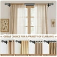 thumbnail image 6 of 1 Inch Wood Double Curtain Rods for Windows 66 to 120 Inches (5.5-10 Feet), Heavy Duty Decorative Curtain Rods, Wooden Drapery Rods with Leaf Pattern Finials, Black, 6 of 9