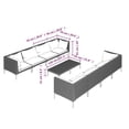 thumbnail image 4 of vidaXL 9 Piece Garden Lounge Set with Cushions Poly Rattan Dark Grey, 4 of 5