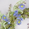 thumbnail image 6 of TONKBEEY 20 Inch Artificial Flower Wreath Beautiful Silk Spring Wreath for The Front Door, Home Decor Weddings,Purple florets, Purple Blue Daisy with Green Leaves, 6 of 15