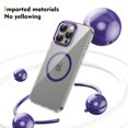 thumbnail image 4 of Magnetic for iPhone 16 Clear Case Compatible with Magsafe Military-Grade Protection Shockproof Phone Bumper,Anti-Scratch Drop Proof Anti-Fingerprint Clear Hard Back Cover Back,Purple, 4 of 9