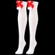 thumbnail image 3 of Calcetines largos hasta la rodilla para mujer, lisos, con lazo navideño y bola, cálidos, para mujer, 3 of 3