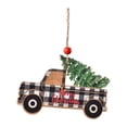 thumbnail image 1 of Adornos navideños de madera, adornos colgantes para coche, camión navideño de madera Coche negro, 1 of 9