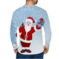thumbnail image 4 of IROINNID Christmas Sweater for Men Round Neck Pullover 3D Printed Realistic Print Tops,Light Blue, 4 of 6