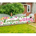 thumbnail image 4 of Congrats Grad Banner Graduation Decorations Class of 2025 Large Luau Grad Yard Sign Hawaiian Hanging Grad Backdrop Outdoor/Indoor Tropical 2025 Graduation Party Supplies 118"x 24", 4 of 7