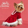 thumbnail image 6 of HQREA Christmas Dog Dress with Headwear Pet Santa Costume Holiday Puppy Cosplay Outfit, 6 of 7