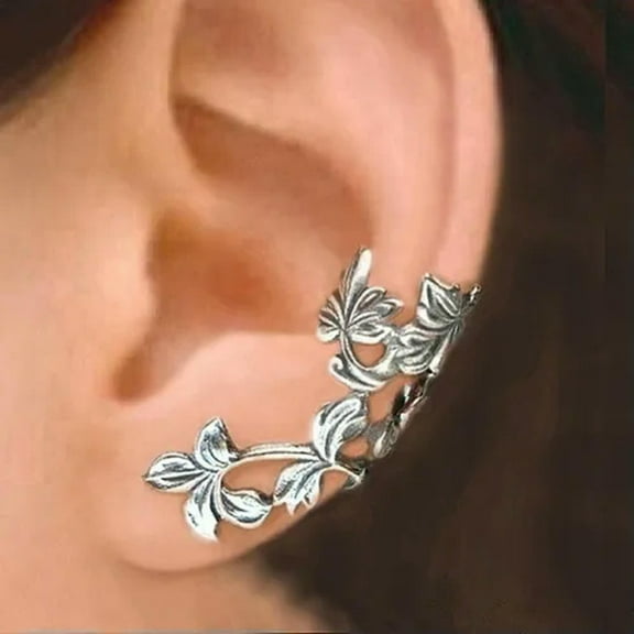 K-KED 925 Silver Plated Clip Earring Elegant Women Delicate Jewelry Flower Shape Earring A Pair-Silver