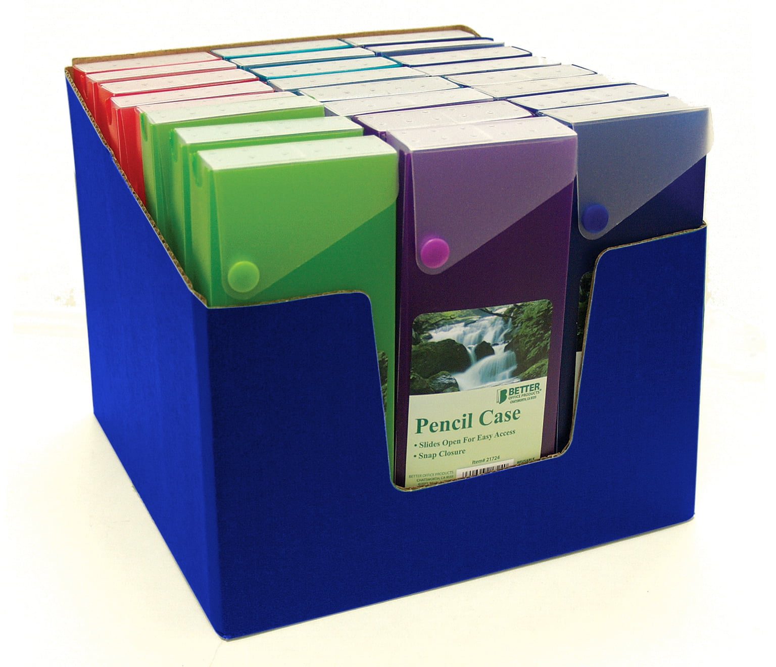 Better Office Products Poly Slider Pencil Case (24 Pack)