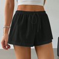 thumbnail image 6 of LWavelet Women's Lightweight Elastic Waist Shorts Soft Casual Summer Shorts for Lounge Vacation Daily Wear Black M, 6 of 6
