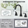thumbnail image 6 of Wowow 3 Hole Widespread Bathroom Sink Faucet in Matte Black,Fit for 6 inch and 8 inch Sink with Pop UP Drain, 6 of 7