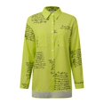 thumbnail image 4 of WEAIXIMIUNG Shirts for Women Trendy Summer Pack Ladies Top Fashion Long Sleeve Lapel Shirt Printed Shirt, 4 of 5