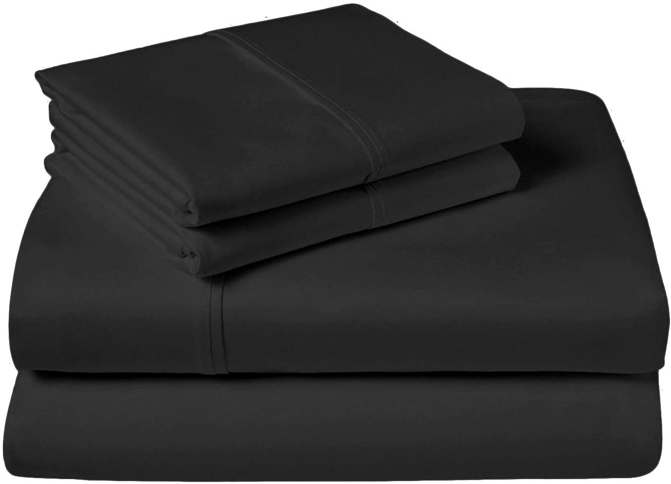 Lavish Touch 100 Combed Cotton 500TC 4 Pieces Queen Bed Sheet Set Flat Sheet, Fitted Sheet