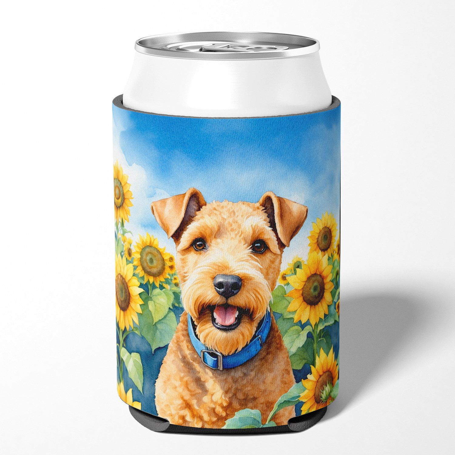 Lakeland Terrier in Sunflowers Can or Bottle Hugger 3 in x 5 in