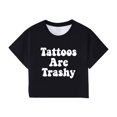 thumbnail image 5 of Women Korean Style Printed Round Neck Short Sleeve T Shirt Versatile and Slim Fit Cropped Shirt Vintage Tops, 5 of 5