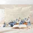 thumbnail image 3 of Thanksgiving Pumpkin Outdoor Waterproof Pillow Covers, Fall Blue White Orange Plants Decorative Square Throw Pillowcase Sofa Cushion Sham for Patio/Couch/Chair, 24"x24" 2 Pack, 3 of 8
