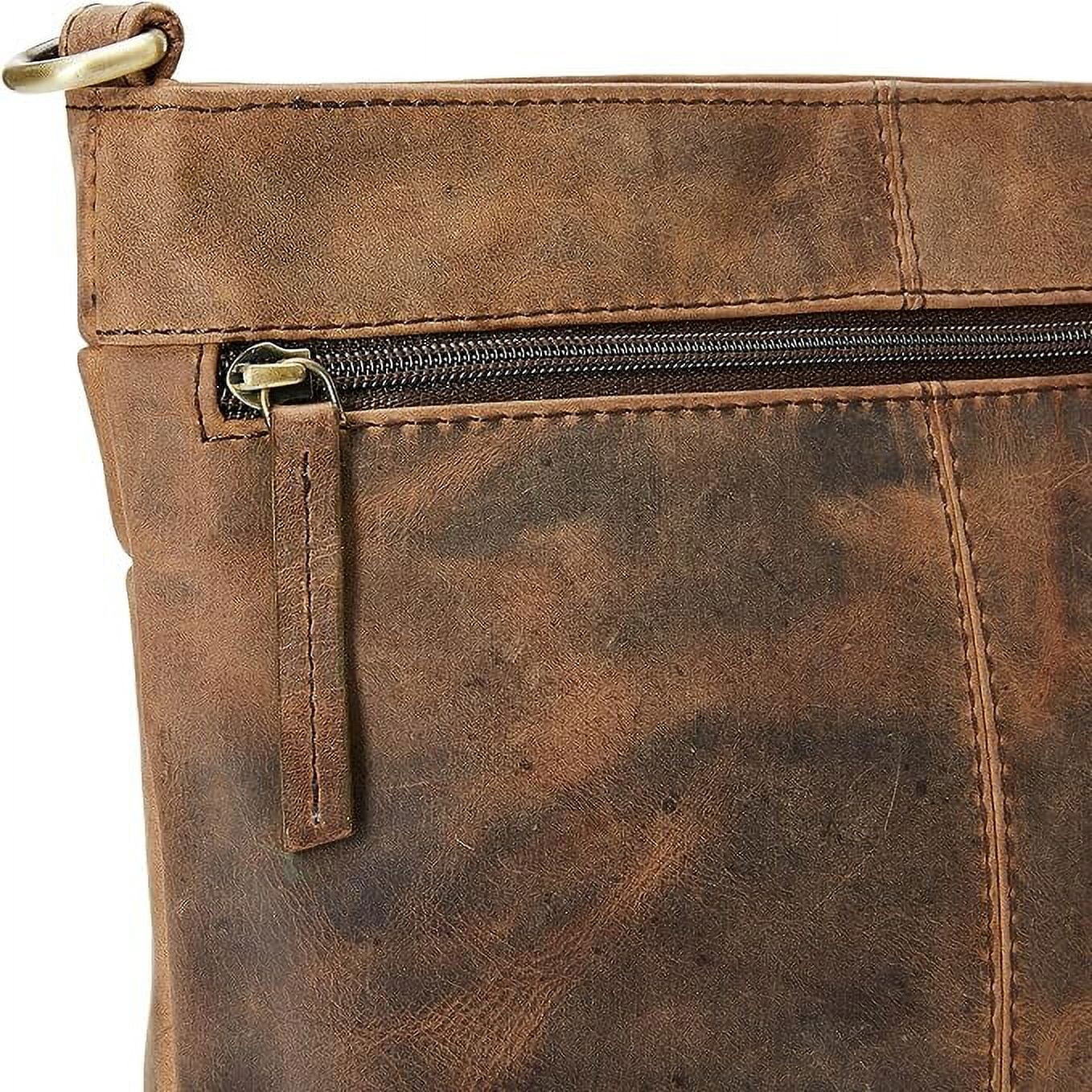 RUZIOON Vintage Leather Crossbody bags for Women - Sling Women Purse, Shoulder bags & Handbags - Brown