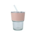 thumbnail image 3 of Vacemry Under $5 Glass Straw Cup 420ml, Covered Drinking Container with Lid, Office Coffee Beverage Bottle, Reusable Transparent Tumbler for Daily Hydration, 3 of 9