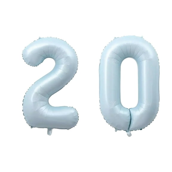 Number Twenty Balloon Pastel Blue Sky Blue Light Blue 32" Large Party Milestone Balloon Decoration