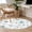 Teal, variant on Turquoise Flowers Round Area Rug 4 FT, Non Slip Indoor Outdoor Rug, Farmhouse Spring Botanical Floral Washable Soft Circular Carpet Non-Shedding Floor Mat for Coffee Table Nursery Foyer Balcony