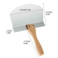 thumbnail image 4 of Birdeem Wooden Handle Stainless Steel Curved Blade, Bricklayer Plastering Tool Knife, 4 of 10