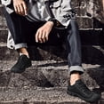 thumbnail image 6 of Men Vintage Leather Loafers Summer Casual Walking Shoes Driving Boat Moccasins Black 8.5 US, 6 of 7