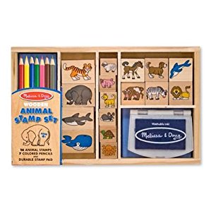 melissa and doug wooden stamp set animals