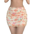 thumbnail image 3 of VISgogo Falda corta para mujer Estampado de flores / rayas Cintura alta Diseño de doble capa Falda de verano delgada y transpirable VISgogo  moda, 3 of 6