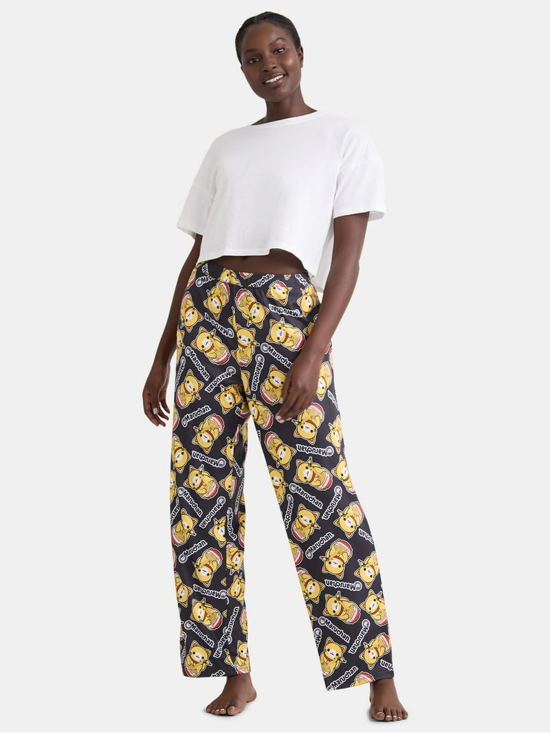 Maruchan Women's and Women's Plus Cat Print Pajama Pants, Sizes XS