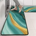 thumbnail image 2 of Kitchen Rugs Sets Of 2,Teal Gold Marble Pattern Anti Fatigue Kitchen Mat Rugs Non Slip Washable,Decorative Kitchen Floor Mats for Kitchen,Sink,Laundry,17"x47"+17"x47", 2 of 5