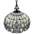 thumbnail image 2 of Amora Lighting Tiffany Style White Hanging Lamp 16 Inches Wide AM294HL16B  White, Clear 7 to 12 Inches Bronze 13 to 24 Inches, 2 of 5