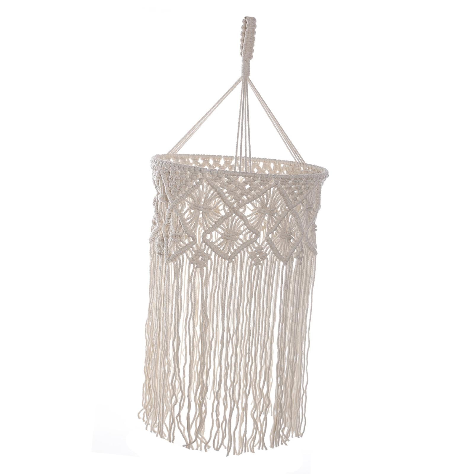 Boho Lampshade Hand Woven Light Shade Replacement DIY Lighting Fixtures Macrame Hanging Lamp Shade for Living Room Dorm Room Dining Table Style A