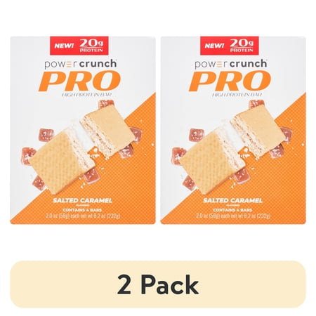 (2 pack) Power Crunch PRO Protein Energy Bar Salted Caramel, 8.2 oz, 4 count