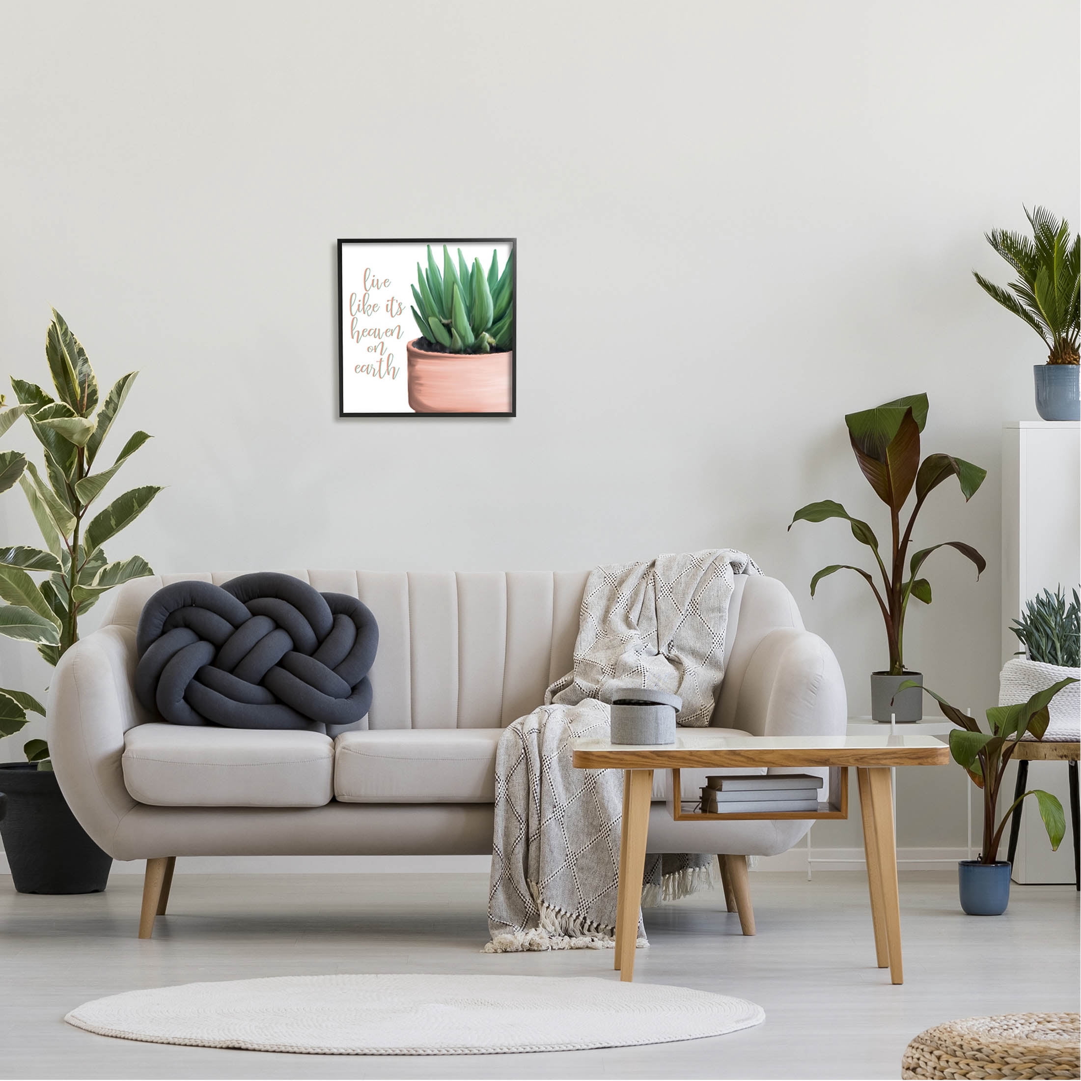 Stupell Industries Like It's Heaven On Earth Plant Graphic Art Black Framed Art Print Wall Art, Design by Kim Allen