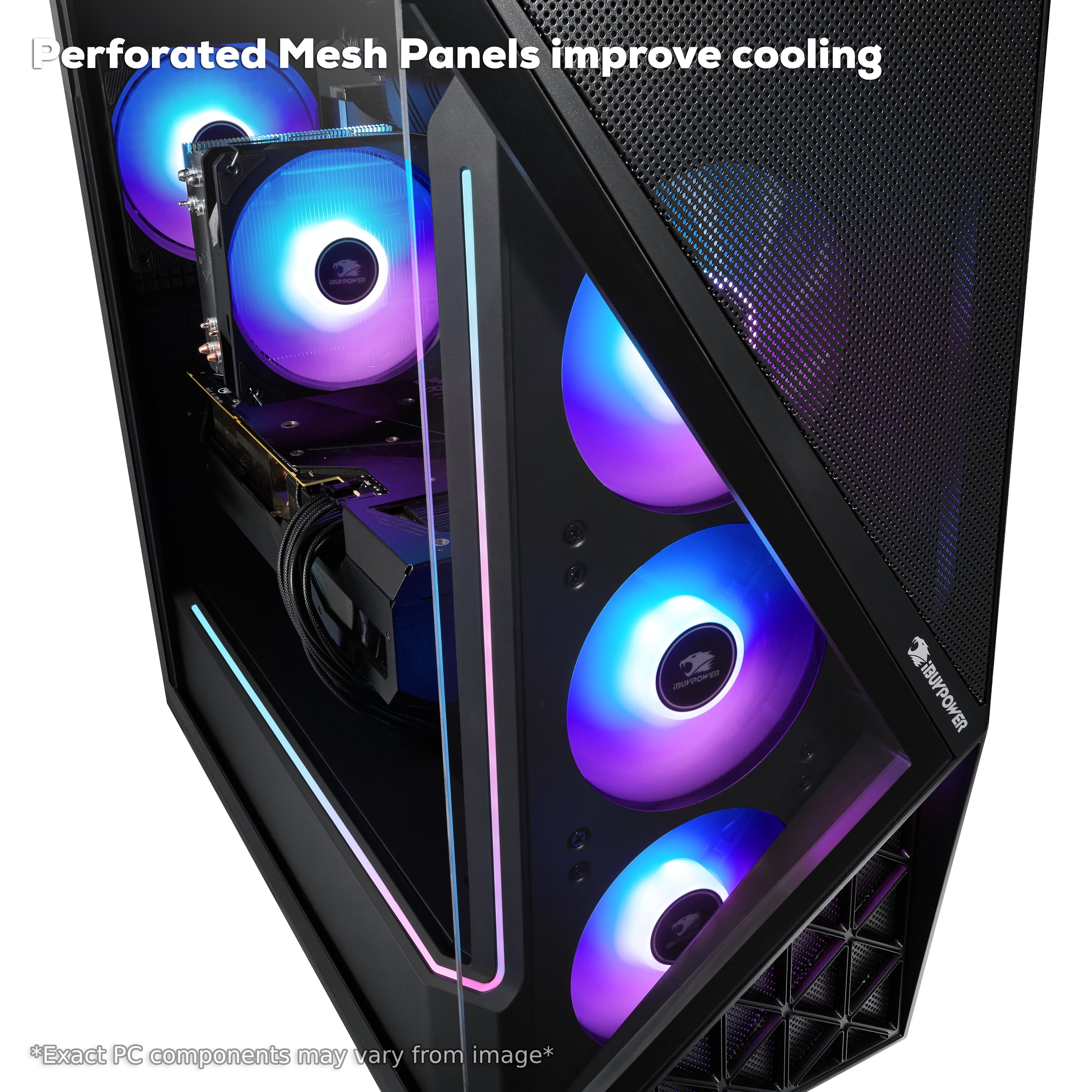 iBUYPOWER Slate Gaming PC Desktop Computer AMD Ryzen 7 7800X3D CPU, AMD Radeon RX 9070XT 16GB GPU, 32GB DDR5 RGB 5200MHz RAM, 1TB NVMe SSD, Windows 11 Home, Gamer Keyboard and Mouse - SBA7R97XT01