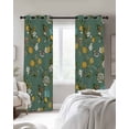 thumbnail image 3 of Spring Flowers Blackout Curtains for Bedroom Living Room, White Teal Floral Lemon Leaf Hummingbird Green 63 In Long Thermal Insulated Room Darkening Drapes Grommet Window Treatments, 42 x 63 In, 3 of 9