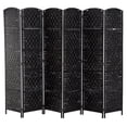 thumbnail image 1 of HOMCOM 6' Tall Wicker Weave 6 Panel Room Divider Privacy Screen - Black, 1 of 2