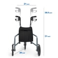 thumbnail image 2 of Zler 3 Wheel Walker for Seniors, Foldable Three Wheel Rollator Walker with Height Adjustable Handles,Support Up to 300 lbs, Gray, 2 of 7