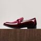 thumbnail image 3 of Mocasines de charol y terciopelo burdeos para hombre Bruno Marc talla 13, 3 of 9
