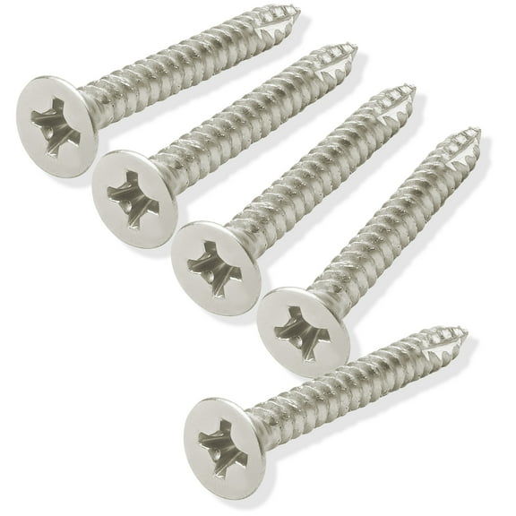 Cauldham Satin Nickel Wood Screws #9 x 1-1/2 Inch for Door Hinges - 25 pack