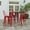 Brown Top/Red Frame, variant on Merrick Lane Indoor/Outdoor Bar Top Table, 31.5" Square All Weather Brown Poly Resin Top with Red Steel base