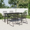thumbnail image 1 of vidaXL 5 Piece Garden Dining Set Black PVC Rattan, 1 of 5