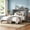 Gray, variant on AUU Queen Murphy Bed with Wooden Door Fronts, Decorative Drawers, and Metal Legs – Space-Saving Wall Bed