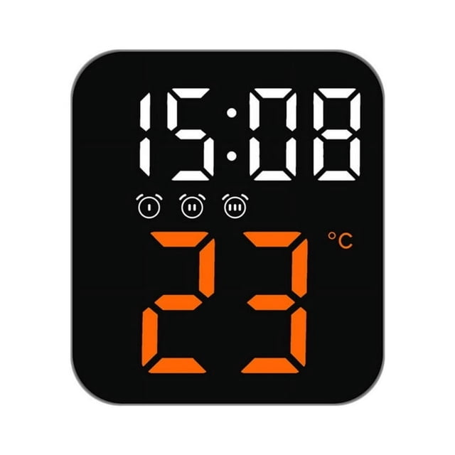 Dsseng Large Digital Wall Clock Battery Operated LED Digital Wall Clock Temperature