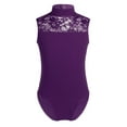 thumbnail image 2 of iEFiEL Girls Sleeveless Lace Back Ballet Dance Gymnastics Leotard Purple 11-12, 2 of 7