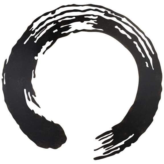 Dahlia Studios Paint Swipe 25 1/4" Wide Black Metal Round Wall Art